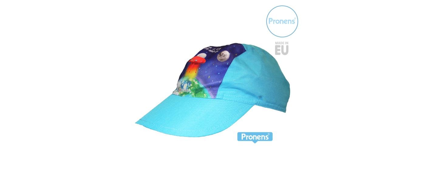 Gorra infantil escolar turquesa personalizada - Gorras infantiles escolares Pronens