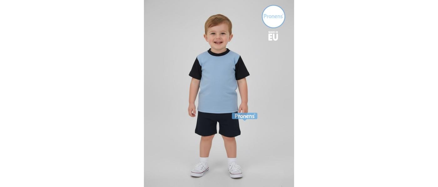 Fabricante de uniformes guardería personalizados para escuelas infantiles - Modelo celeste marino