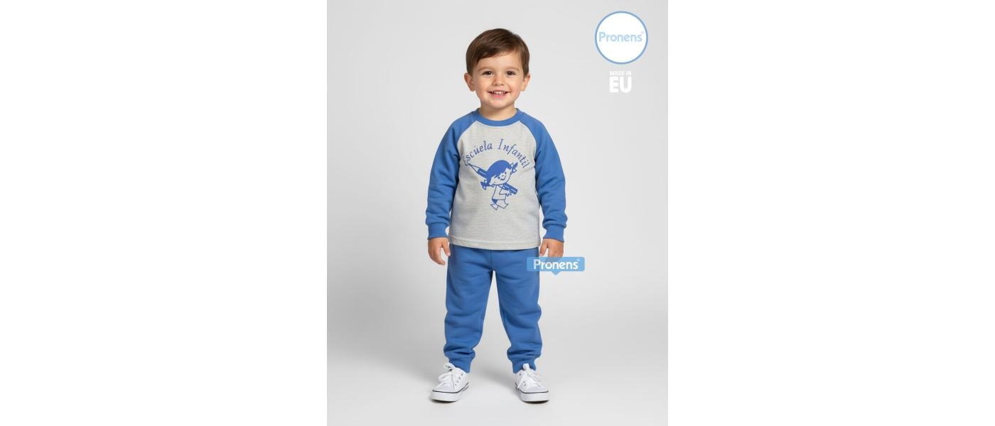 Fabricante chandal uniforme escolar guardería - Modelo combinado lavanda gris vigoré