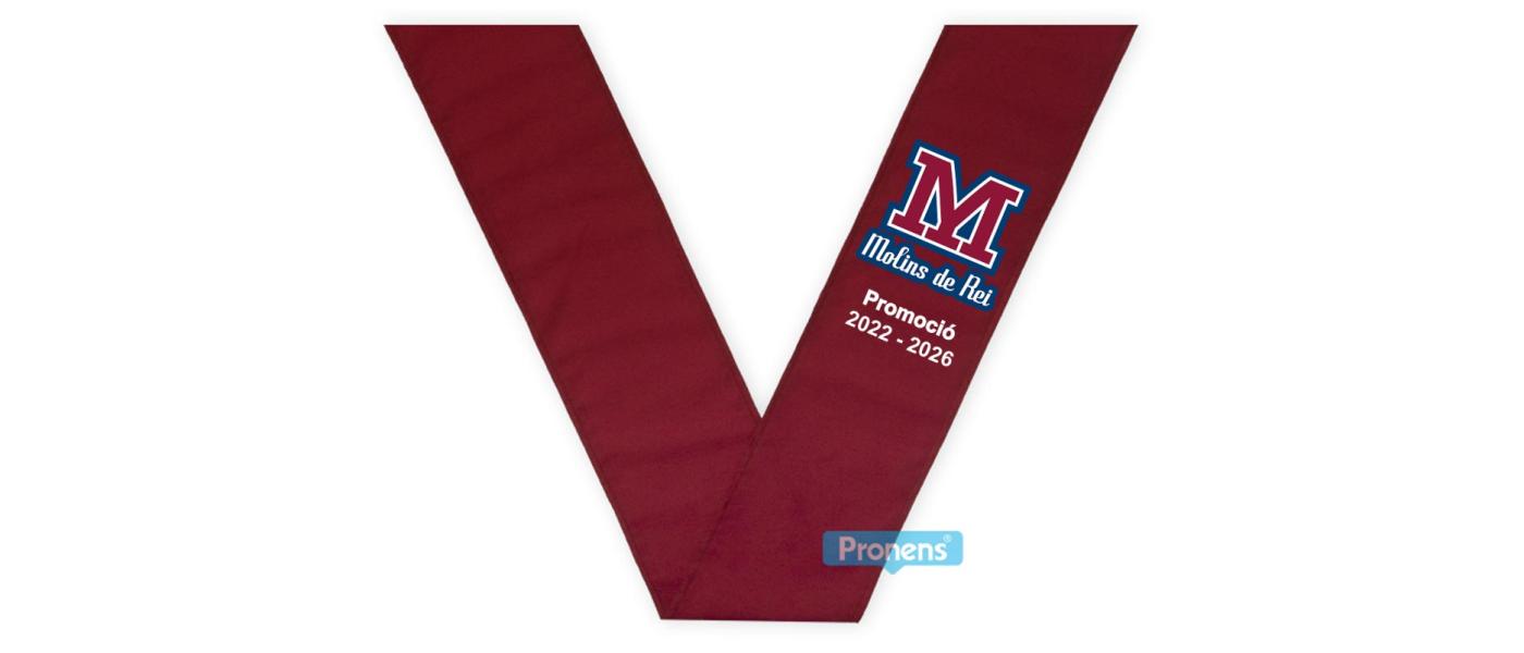 Fabricant bandes de graduació de tela amb logo serigrafiat - Banda graduació tela turquesa