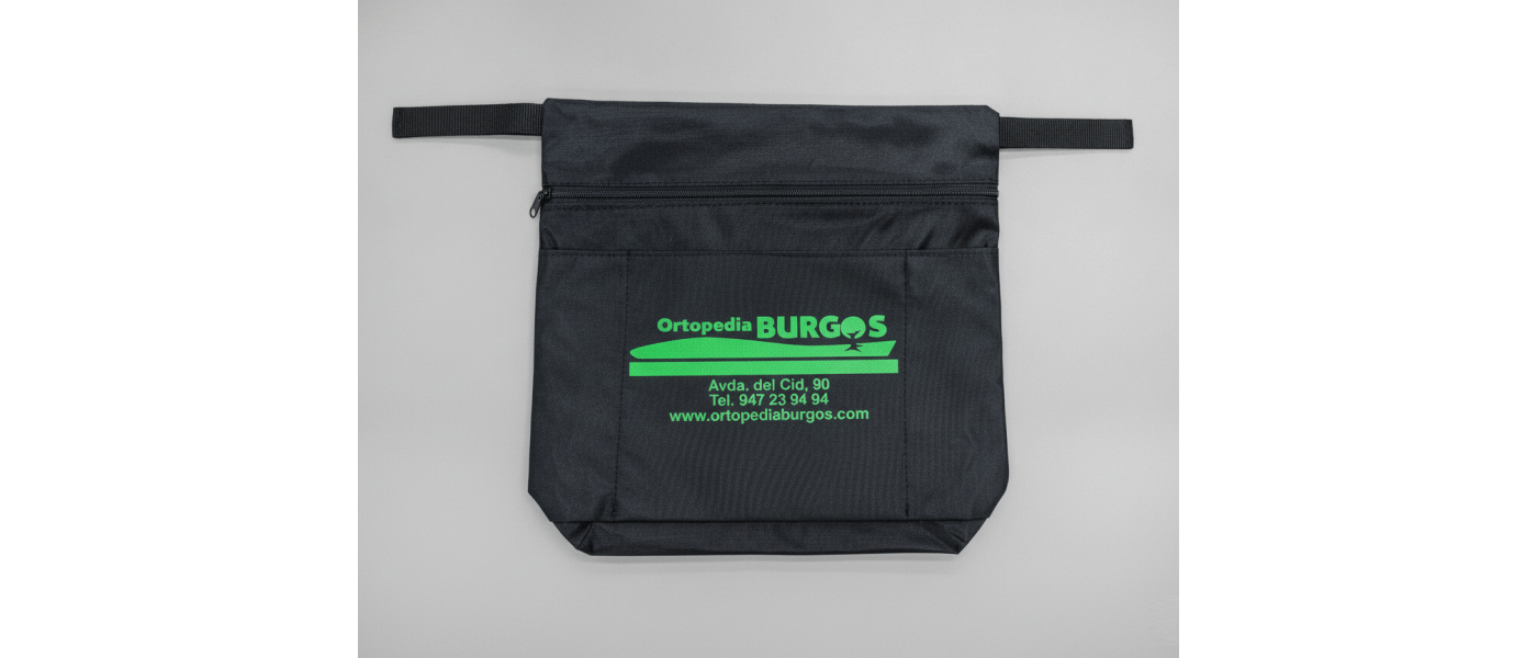 Fabricante bolsa para silla de ruedas con logo - Ortopedia Burgos