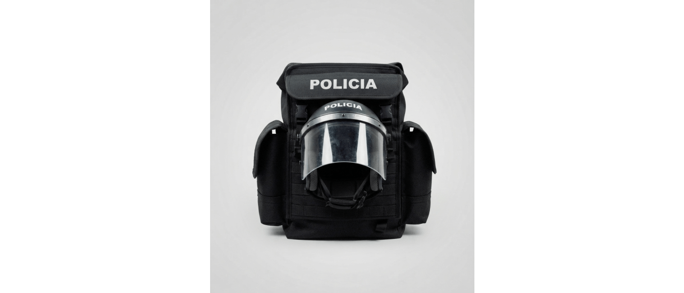 Fabricante de mochilas de transporte de material antidisturbios policía personalizadas