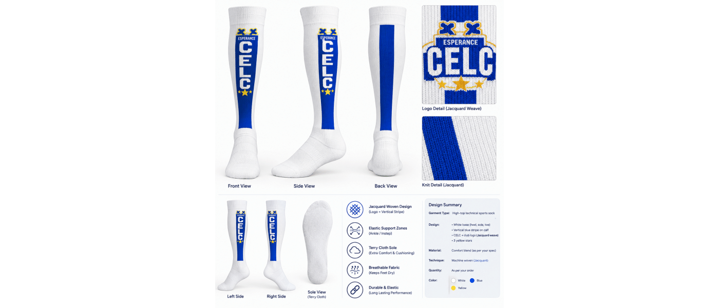 Fabricante de calcetines deportivos y medias deporte personalizadas para clubs deportivos